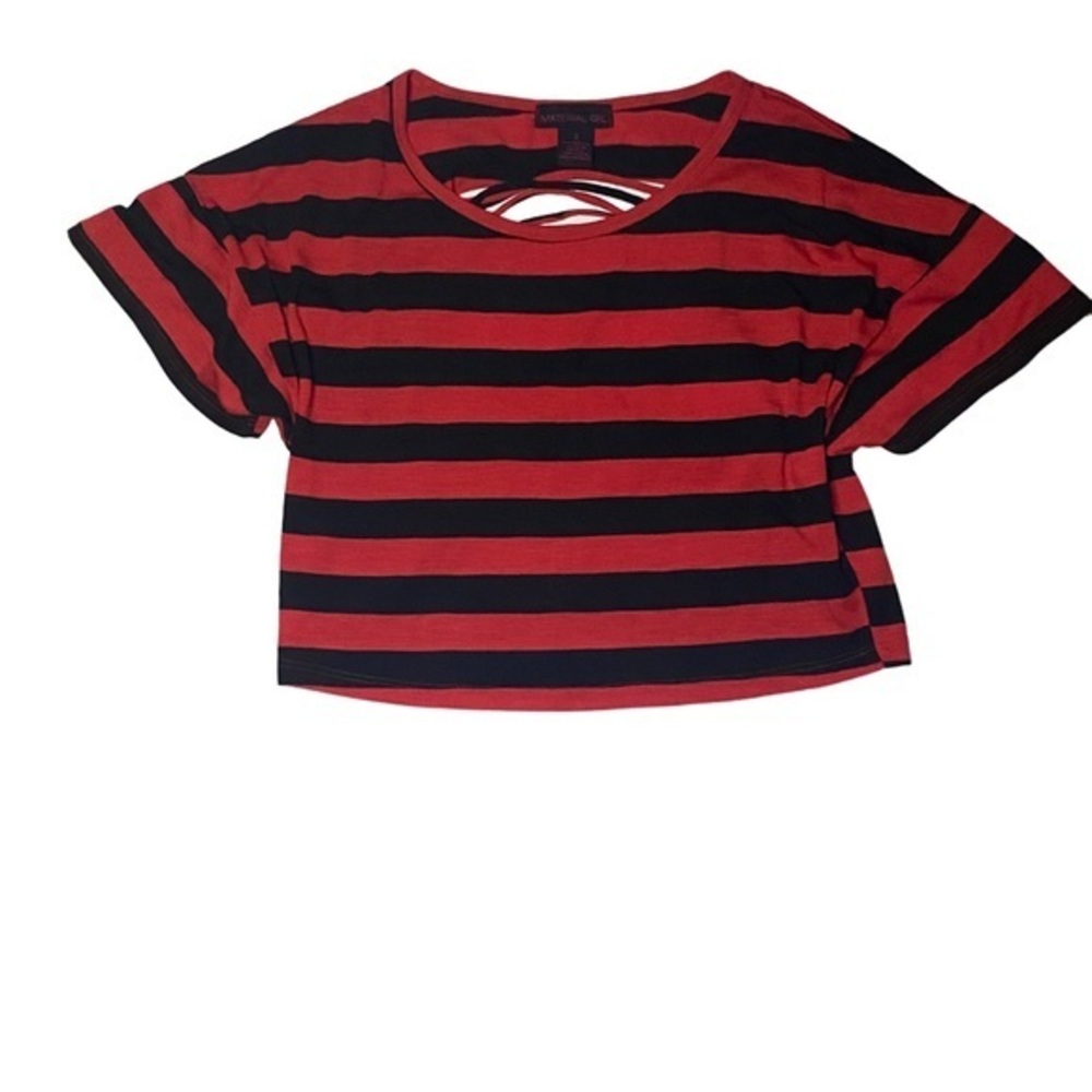MATERIAL GIRL WOMEN’S Red and Black Striped TOP